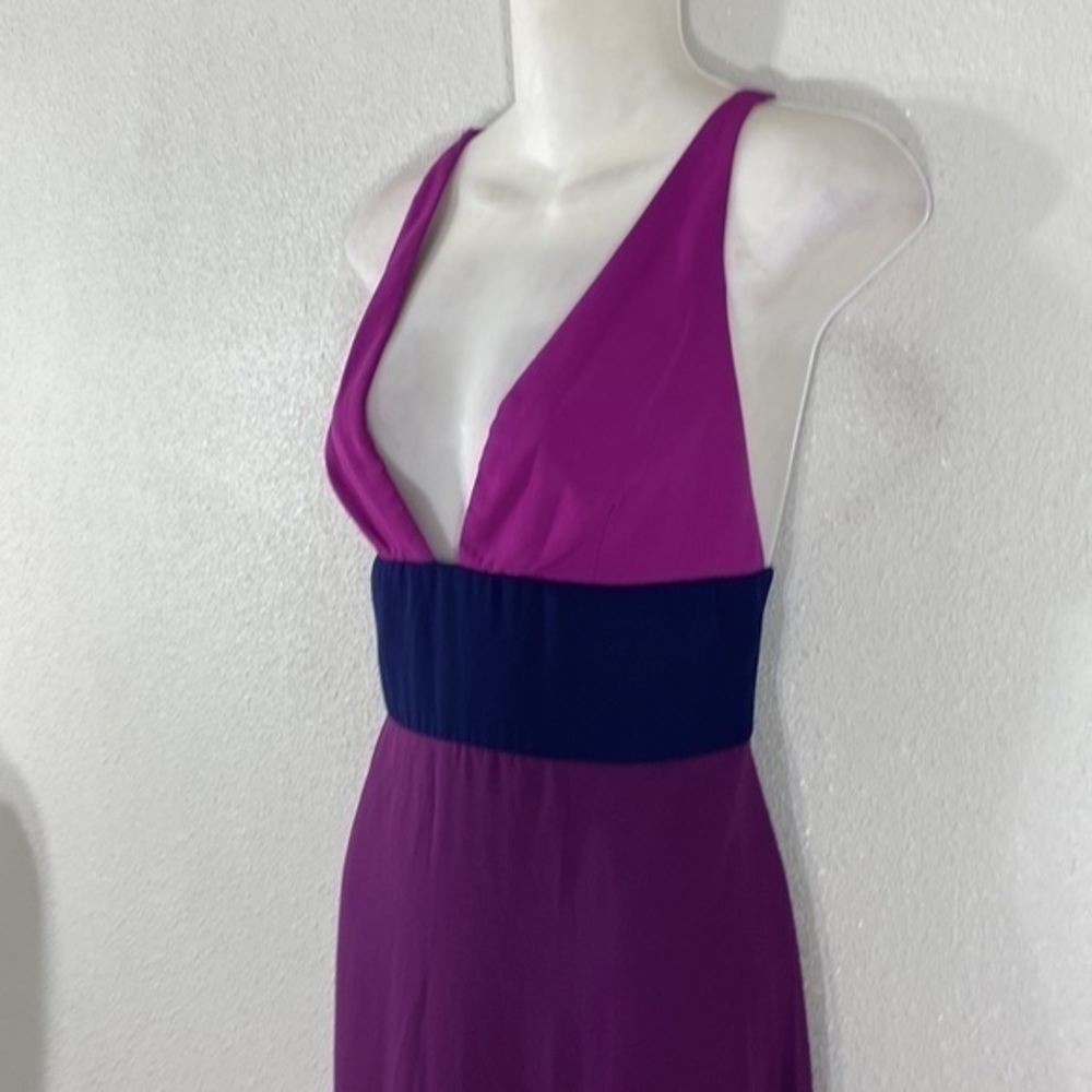 Jill Stuart Viola & Deep Violet & Deep Iris Color Block Gown 6 MM7 - Picture 9 of 12
